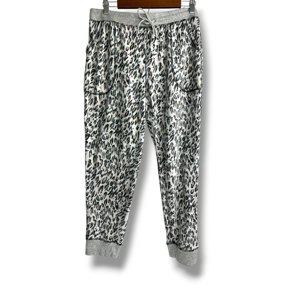 Live Love Lounge Karen Neuburger Leopard Jogger Pants Grey XL 1609489